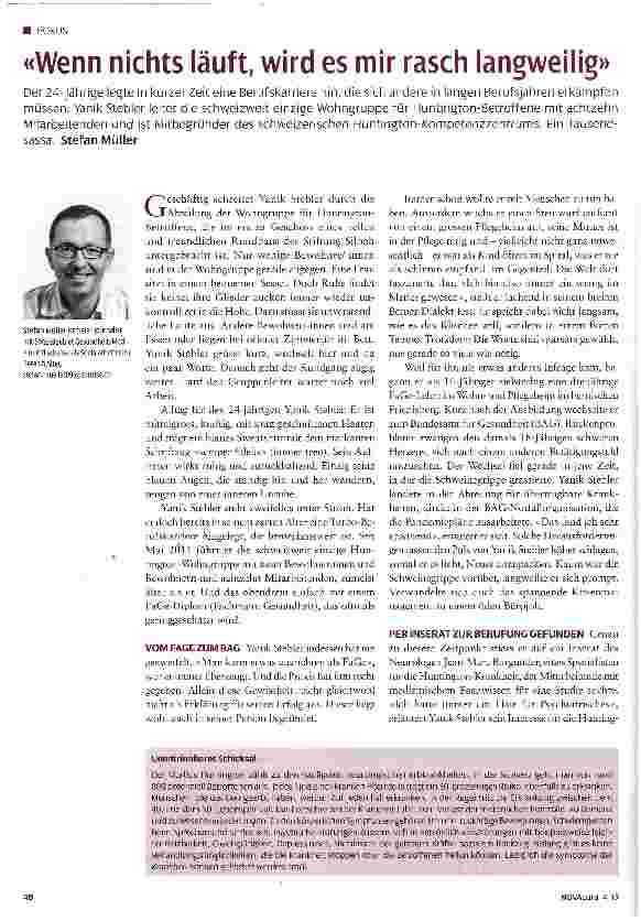 Vorschauseite 1: «Wenn nichts läuft, wird es mir rasch langweilig»