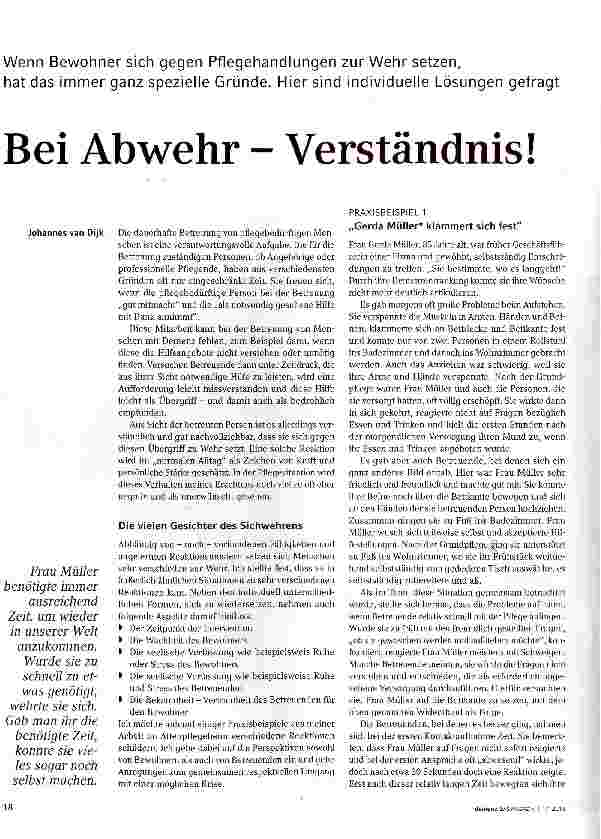 Vorschauseite 1: Bei Abwehr - Verständnis!