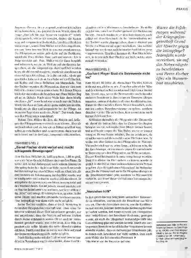 Vorschauseite 2: Bei Abwehr - Verständnis!