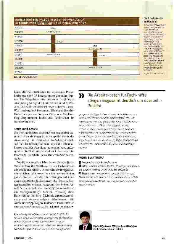 Vorschauseite 2: Arbeitskosten in der Pflege sind drastisch gestiegen