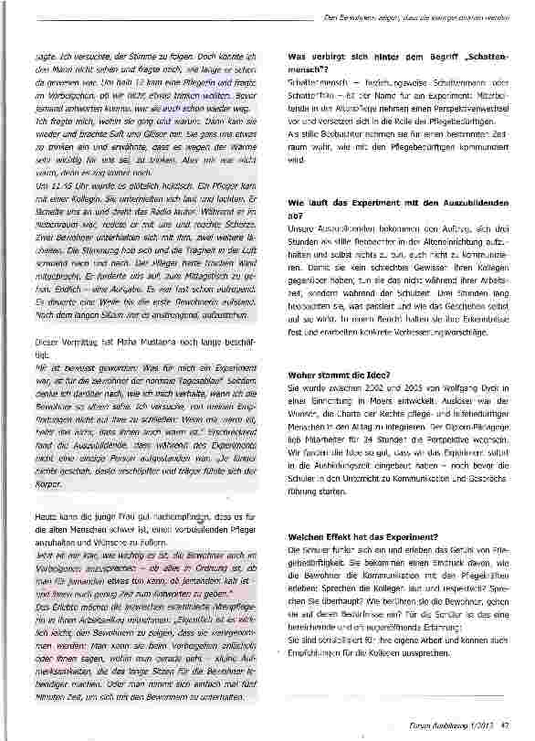 Vorschauseite 2: Den Bewohnern zeigen, dass sie wahrgenommen werden