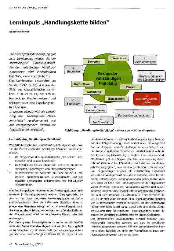 Vorschauseite 1: Lernimpuls „Handlungskette bilden