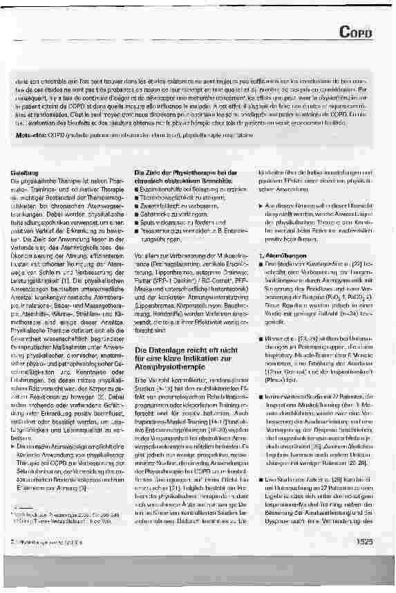 Vorschauseite 2: Physikalische Therapie bei COPD - evidence based medicine?