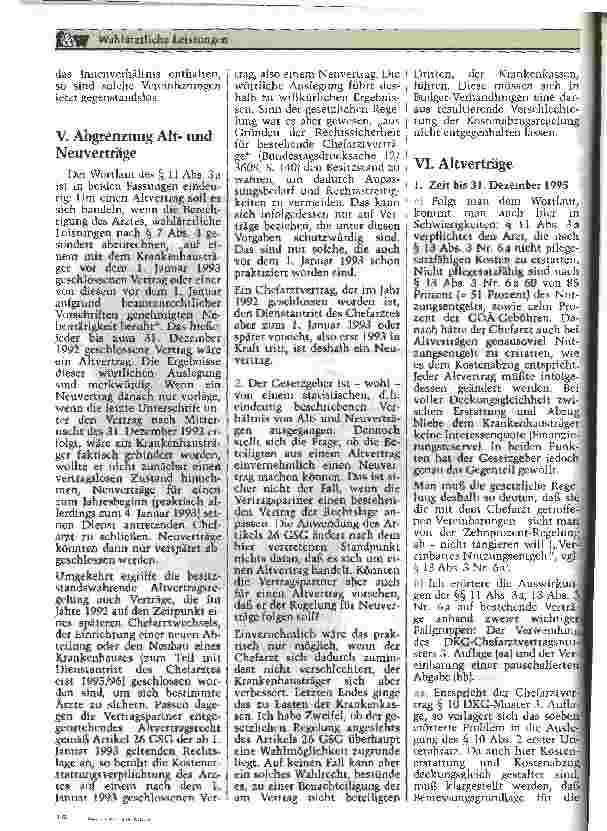 Vorschauseite 2: Wahlärztliche Leistungen - Zur Auslegung der §§7,11,13 BPflV in der Fassung des Gesundheitsstrukturgesetzes vom 21.12.1992