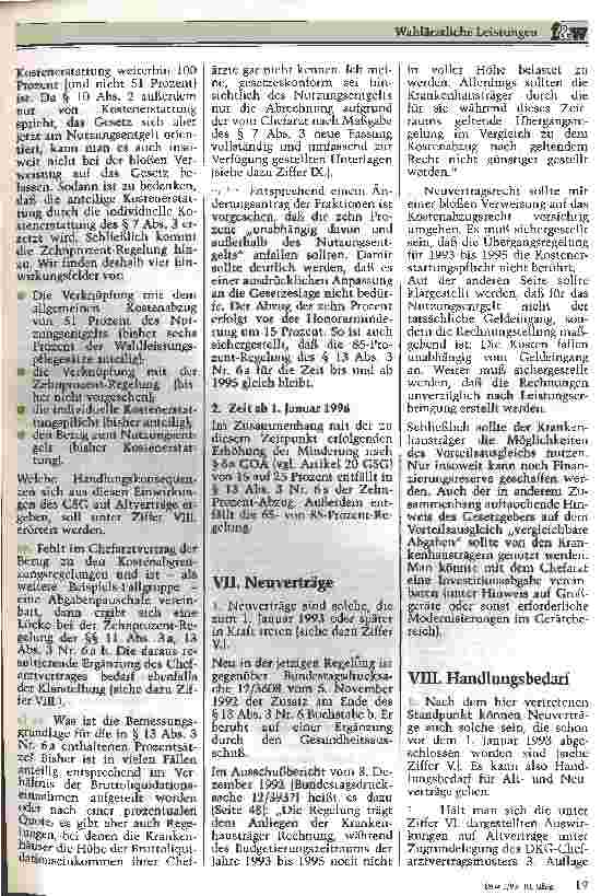 Vorschauseite 3: Wahlärztliche Leistungen - Zur Auslegung der §§7,11,13 BPflV in der Fassung des Gesundheitsstrukturgesetzes vom 21.12.1992