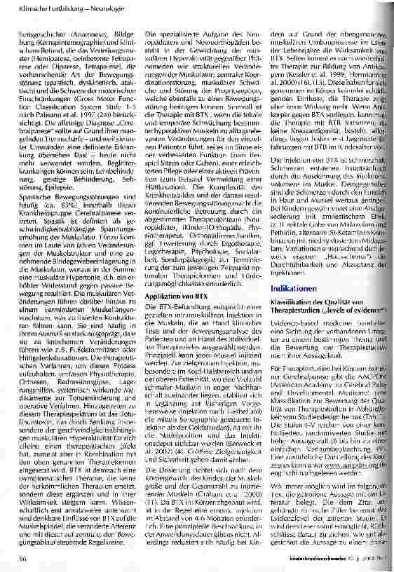Vorschauseite 2: Botulinumtoxin - Interventionelle Neuropädiatrie bei spastischen Bewegungsstörungen im Kindesalter