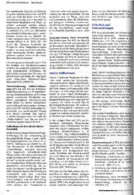 Vorschauseite 4: Botulinumtoxin - Interventionelle Neuropädiatrie bei spastischen Bewegungsstörungen im Kindesalter