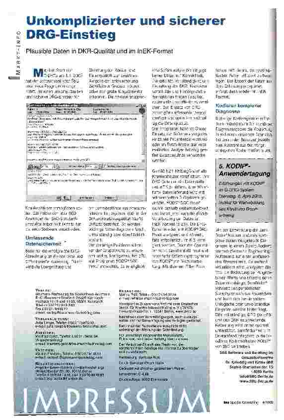 Vorschauseite 1: Unkomplizierter und sicherer DRG-Einstieg Plausible Daten in DKR-Qualität und im InEK-Format
