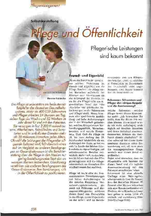 Vorschauseite 1: Pflege und Öffentlichkeit