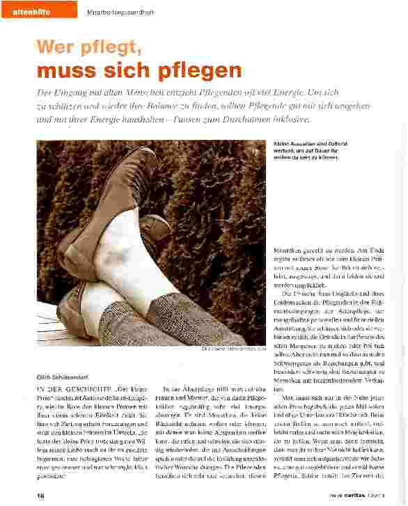 Vorschauseite 1: Wer pflegt, muss sich pflegen