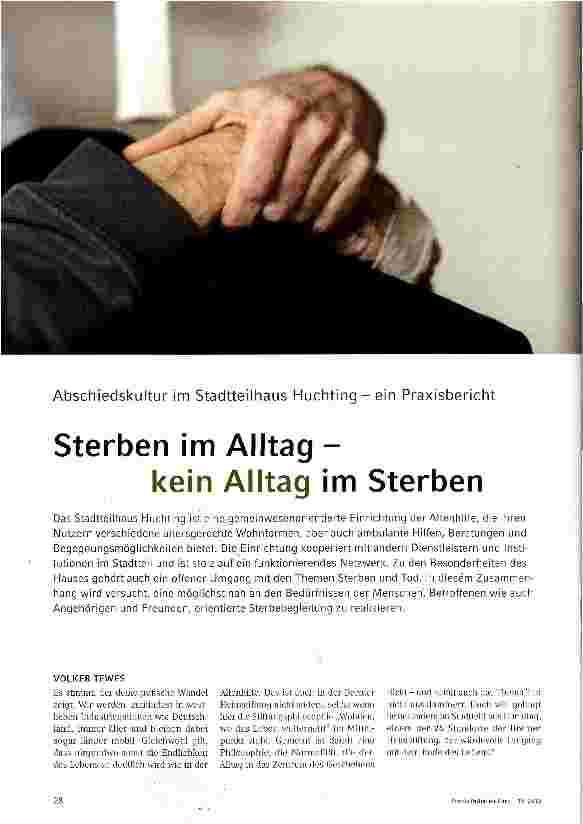 Vorschauseite 1: Sterben im Alltag - kein Alltag im Sterben