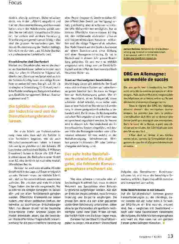 Vorschauseite 2: DRG haben enorme Veränderungen in den Krankenhäusern angestossen