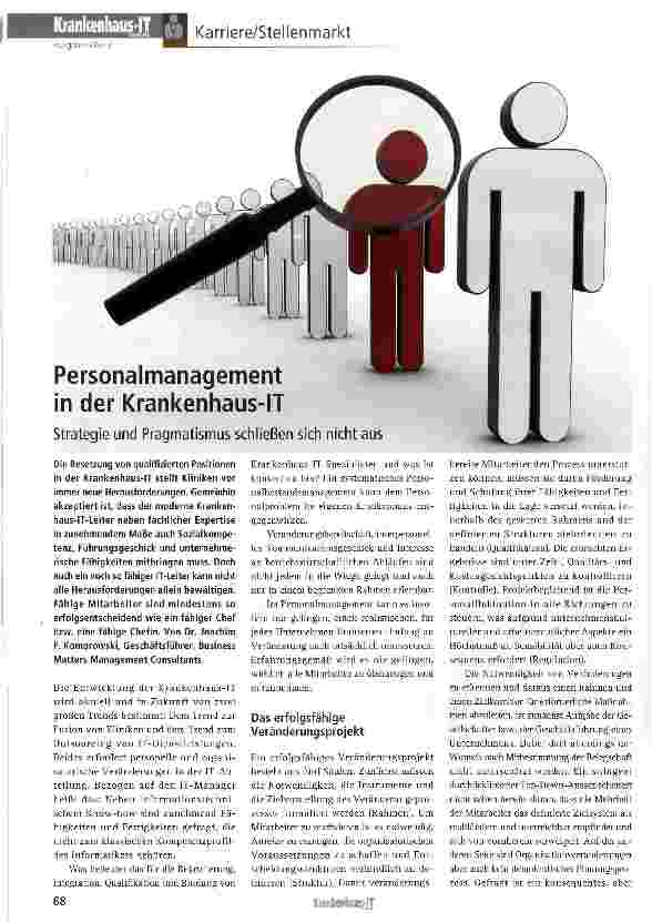 Vorschauseite 1: Personalmanagement in der Krankenhaus-IT