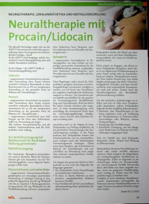 Vorschauseite 1: Neuraltherapie mit Procain/Lidocain
