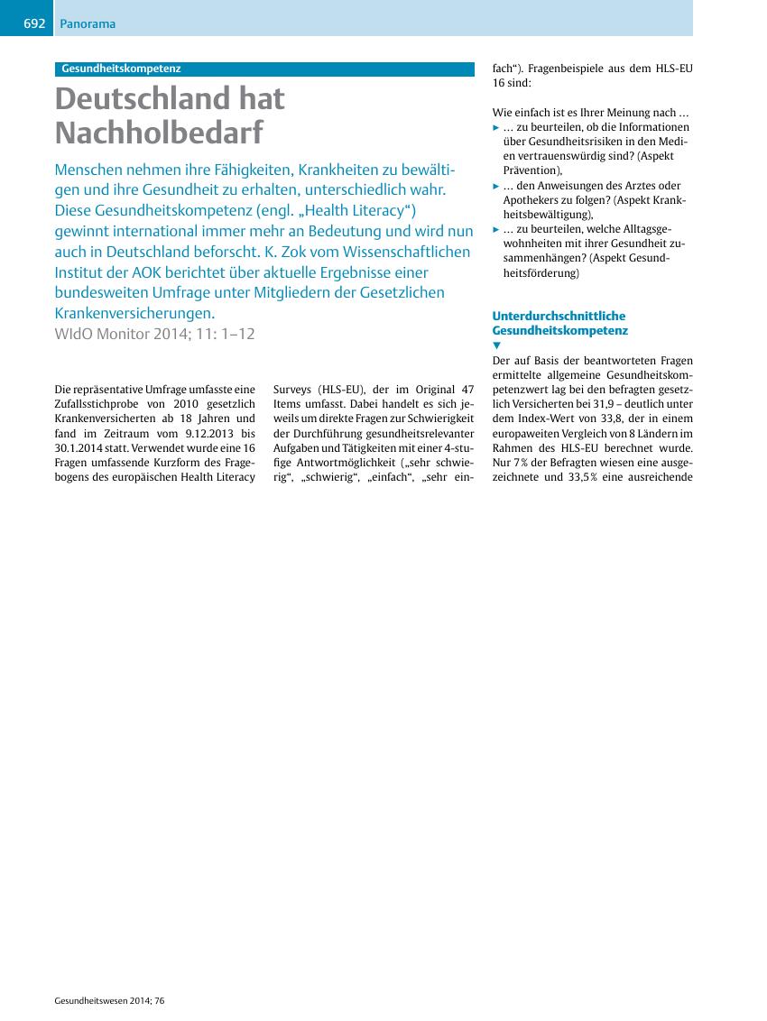 Vorschauseite 1: Deutschland hat Nachholbedarf