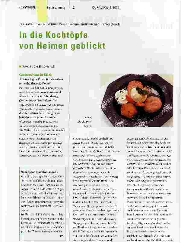 Vorschauseite 1: In die Kochtöpfe von Heimen geblicktTestessen der Redaktion: Verschiedene Heimküchen im Vergleich