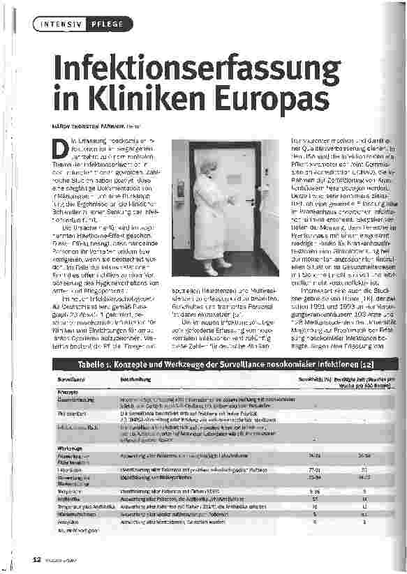 Vorschauseite 1: Infektionserfassung in Kliniken Europas