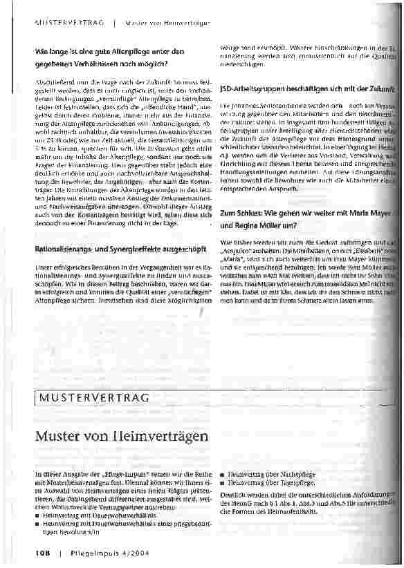 Vorschauseite 1: Muster von Heimverträgen