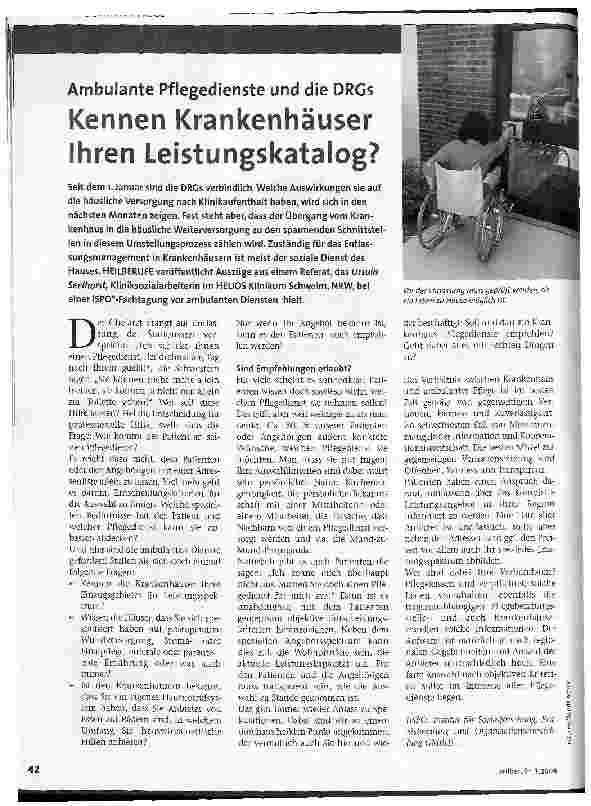 Vorschauseite 1: Kennen Krankenhäuser Ihren Leistungskatalog?