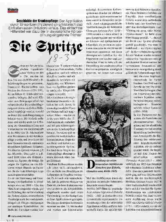 Vorschauseite 1: Die Spritze Geschichte der Krankenpflege