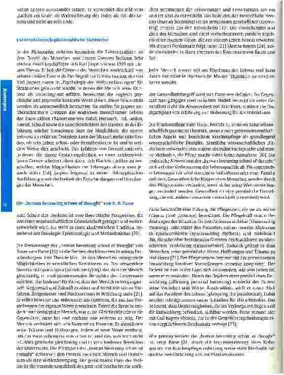 Vorschauseite 3: Ein Blick über die Grenzen hinaus Eine Praxisreflexion unter Verwendung der human becoming hermeneutic method nach Rosemarie Rizzo Parse