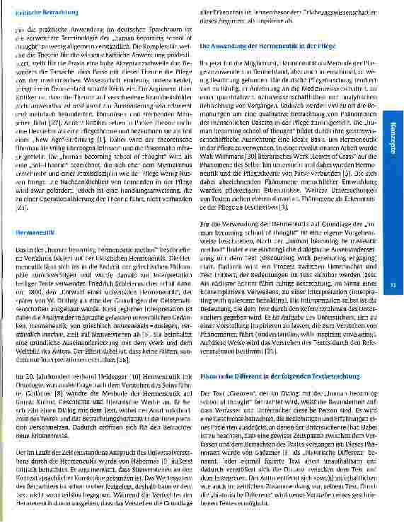 Vorschauseite 4: Ein Blick über die Grenzen hinaus Eine Praxisreflexion unter Verwendung der human becoming hermeneutic method nach Rosemarie Rizzo Parse