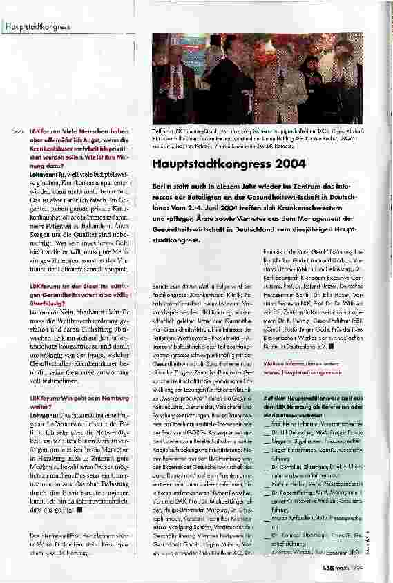 Vorschauseite 3: Krankenhäuser müssen in die Zukunft investieren und nicht alleine die Vergangenheit bewältigen