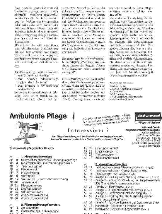 Vorschauseite 4: Kleine Bewegungen -große WirkungMit Mikrostimulation gegen den Dekubitus