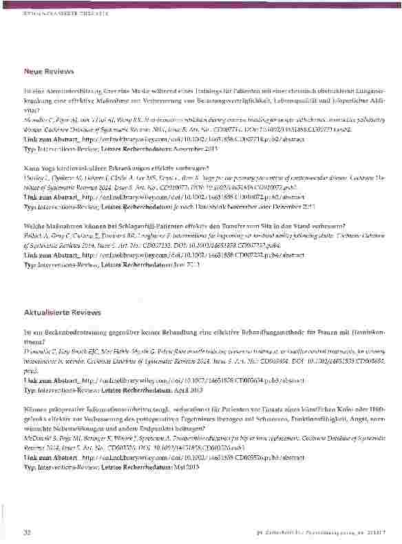 Vorschauseite 2: Cochrane-Update