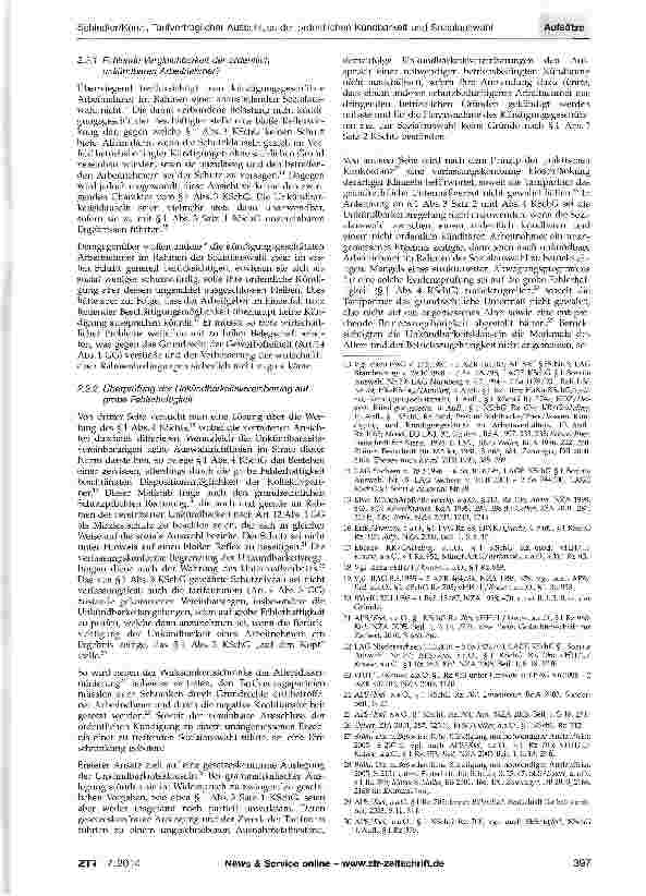 Vorschauseite 3: Tarifvertraglicher Ausschluss der ordentlichen Kündbarkeit und Sozialauswahl
