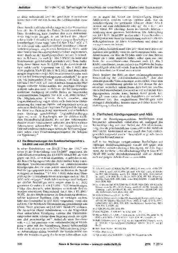 Vorschauseite 4: Tarifvertraglicher Ausschluss der ordentlichen Kündbarkeit und Sozialauswahl