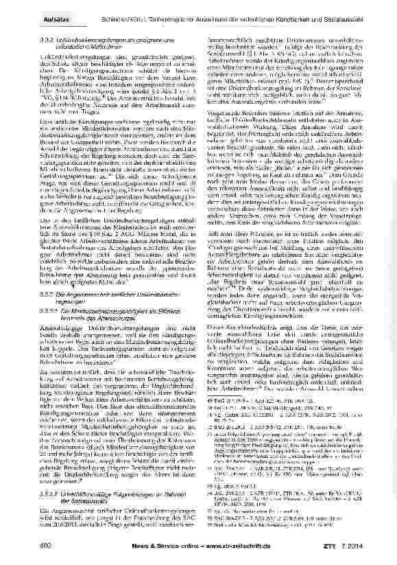 Vorschauseite 6: Tarifvertraglicher Ausschluss der ordentlichen Kündbarkeit und Sozialauswahl