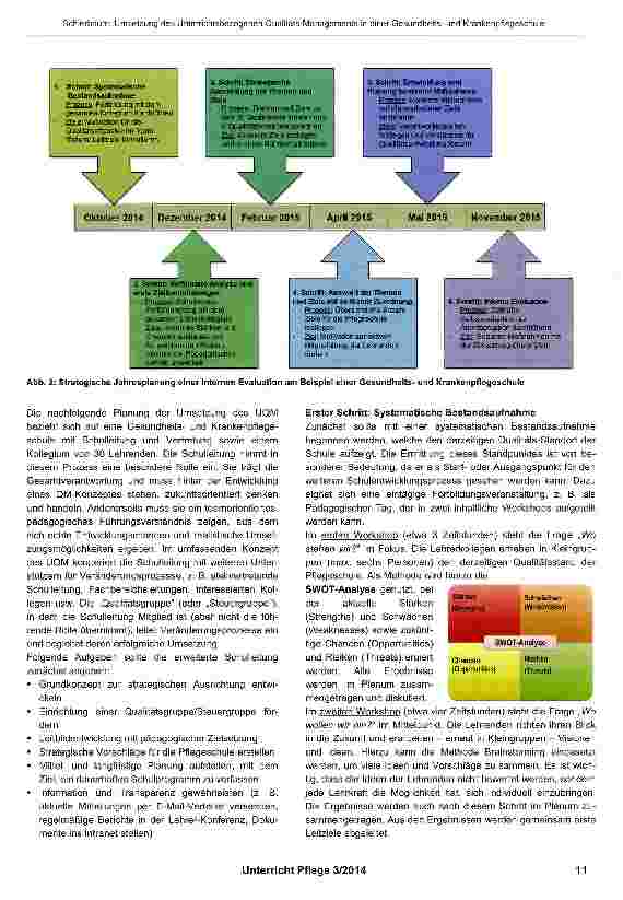Vorschauseite 2: Umsetzung des Unterrichtsbezogenen Qualitäts-Managements in einer Gesundheitsund Krankenpflegeschule