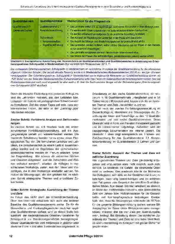 Vorschauseite 3: Umsetzung des Unterrichtsbezogenen Qualitäts-Managements in einer Gesundheitsund Krankenpflegeschule
