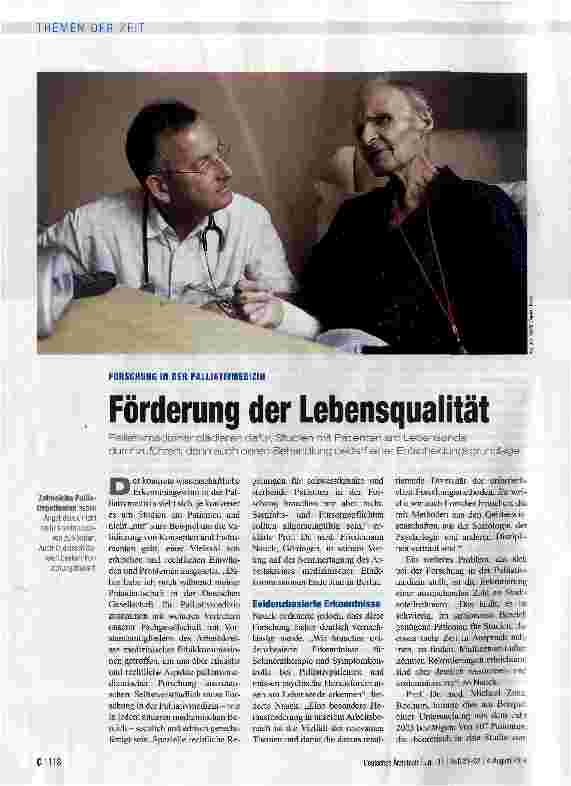 Vorschauseite 1: Förderung der Lebensqualität