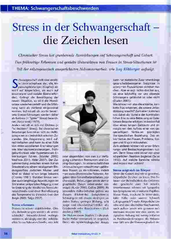 Vorschauseite 1: Stress in der Schwangerschaft -die Zeichen lesen