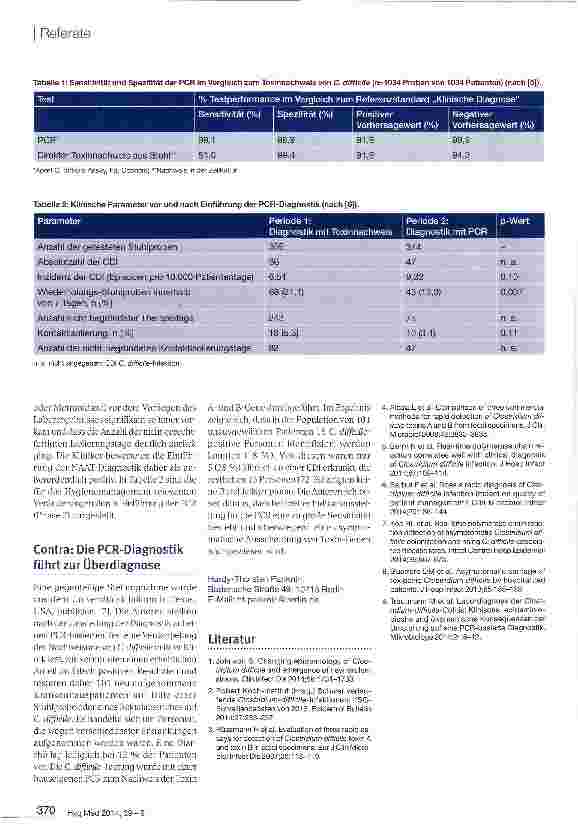 Vorschauseite 2: Diagnostik der Clostridium cf/ff/c/te-lnfektion: Verbessertes Hygienemanagement durch Einsatz der PCR?