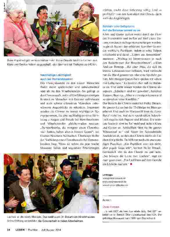 Vorschauseite 3: Mit den Clowns kommt das Lächeln ins Altenheim