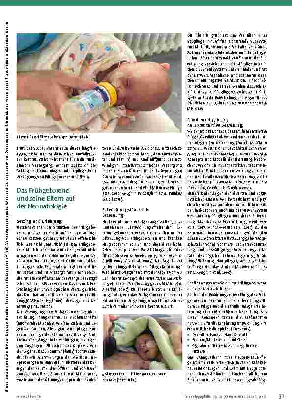 Vorschauseite 2: Präventive Arbeit auf der neonatologischen Station: Beitrag der Logopädie zur Ernährungsentwicklung von Frühgeborenen und kranken Neugeborenen