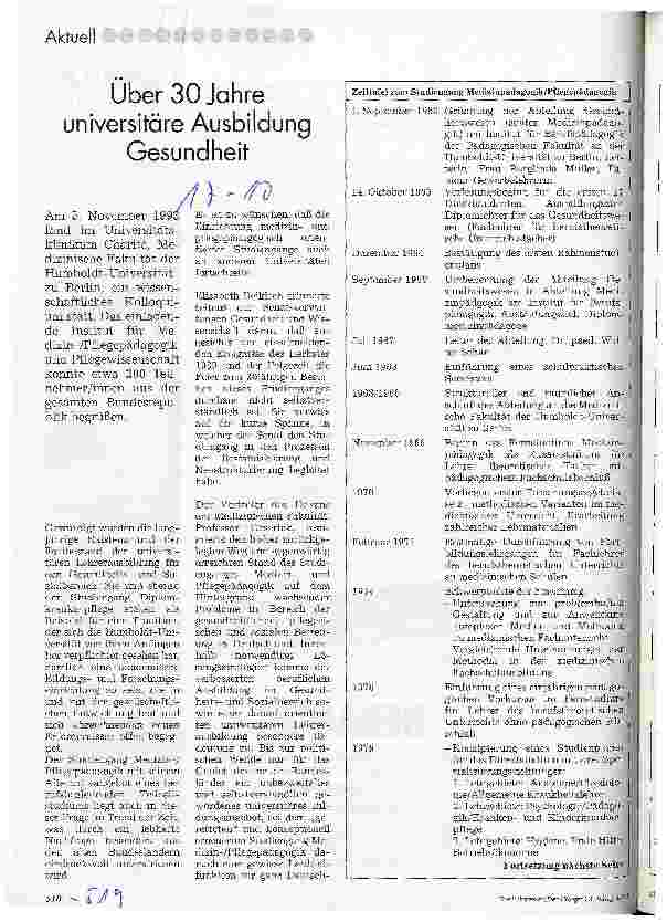 Vorschauseite 1: Über 30 Jahre universitäre Ausbildung Gesundheit
