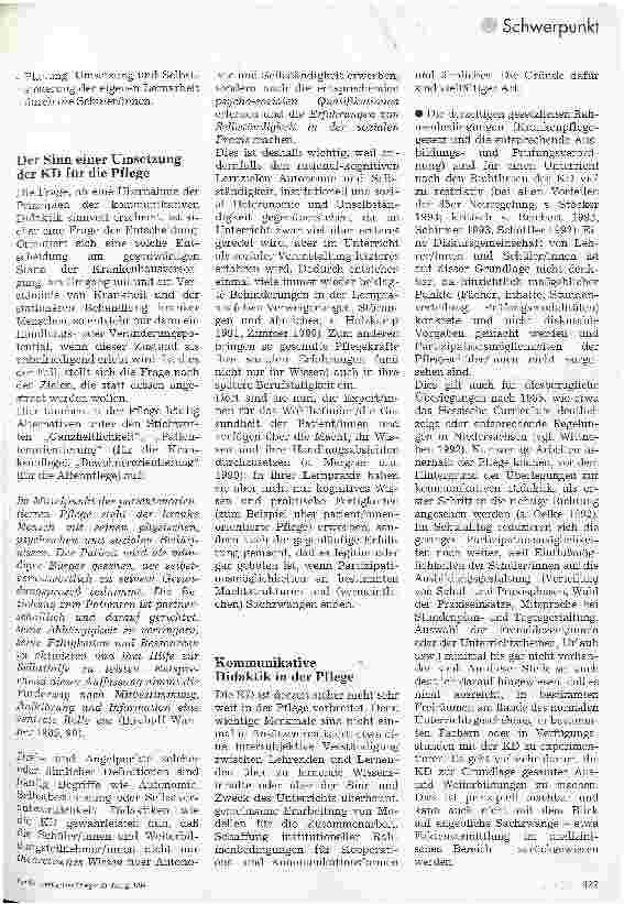 Vorschauseite 2: Kommunikative Didaktik (KD) in der Pflege