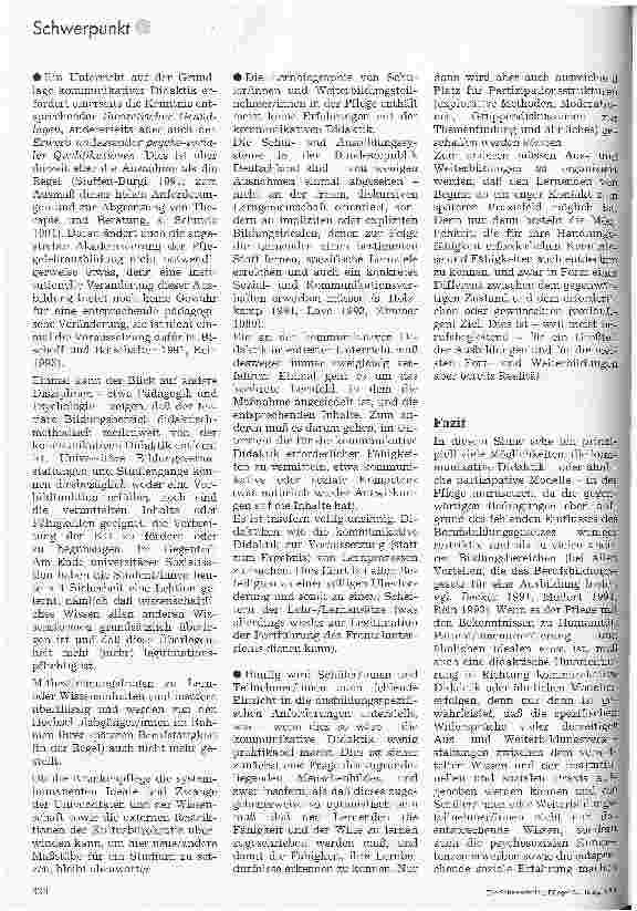 Vorschauseite 3: Kommunikative Didaktik (KD) in der Pflege