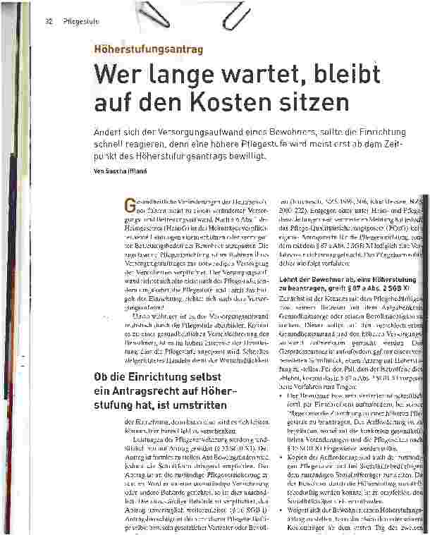 Vorschauseite 1: Wer lange wartet, bleibt auf den Kosten sitzenHöherslufuogsantrag