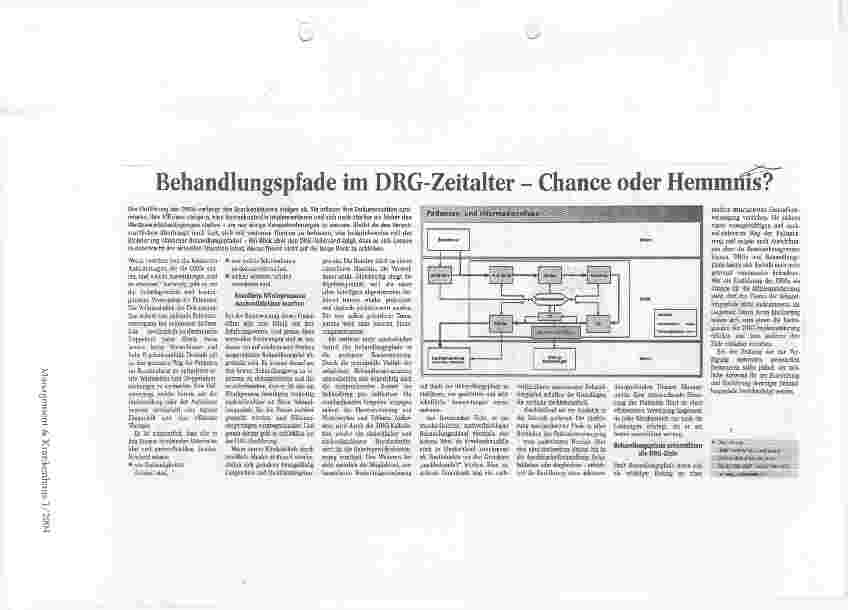 Vorschauseite 1: Behandlungspfade im DRG-Zeitalter - Chance oder Hemmnis?