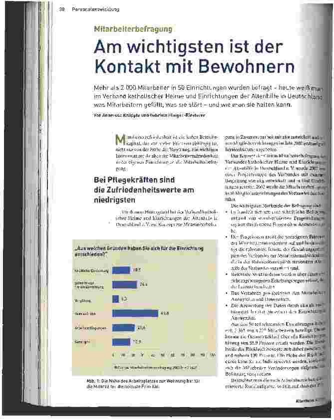 Vorschauseite 1: Am wichtigsten ist der Kontakt mit Bewohnern