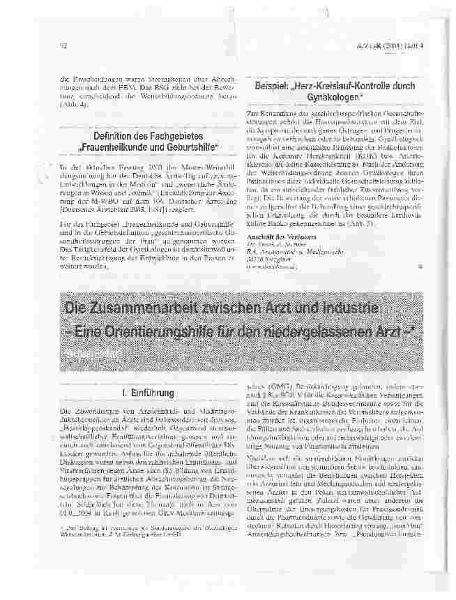 Vorschauseite 4: Die Situation von Facharztpraxen nach dem GMG 2004: Chancen für eine Neuorientierung