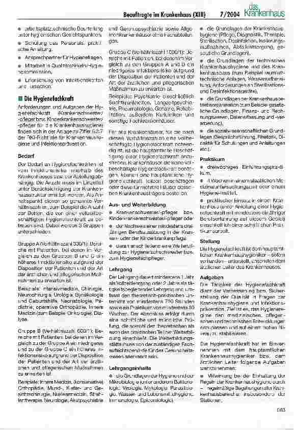 Vorschauseite 3: Beauftragte im Krankenhaus (XIII)
