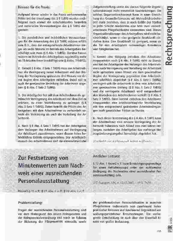 Vorschauseite 5: Anspruch auf Verringerung und Verteilung der Arbeitszeit