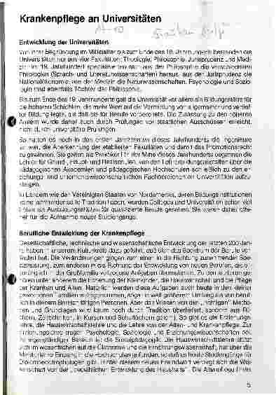 Vorschauseite 1: Krankenpflege an Universitäten
