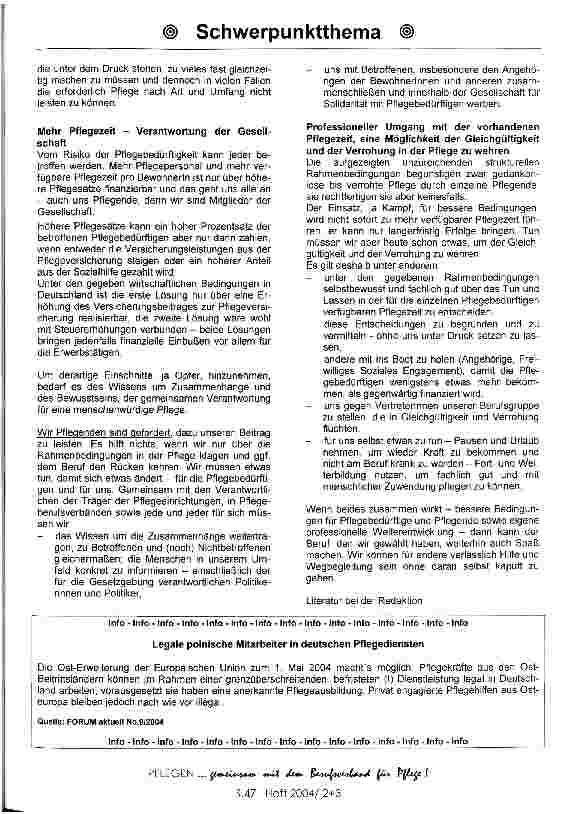 Vorschauseite 6: Schwerpunktthema: Verrohung in der Pflege
